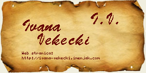 Ivana Vekecki vizit kartica